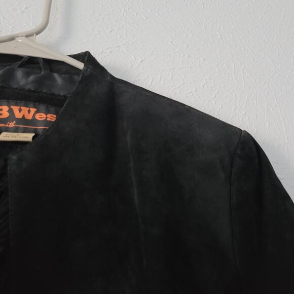 3B West by Tan Smith Boho Suede Fringe Leather southwest rodeo Jacket - Picture 10 of 11